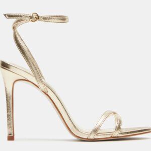 Steve Madden Jypsey Gold Leather Strappy Heels | Size 8.5